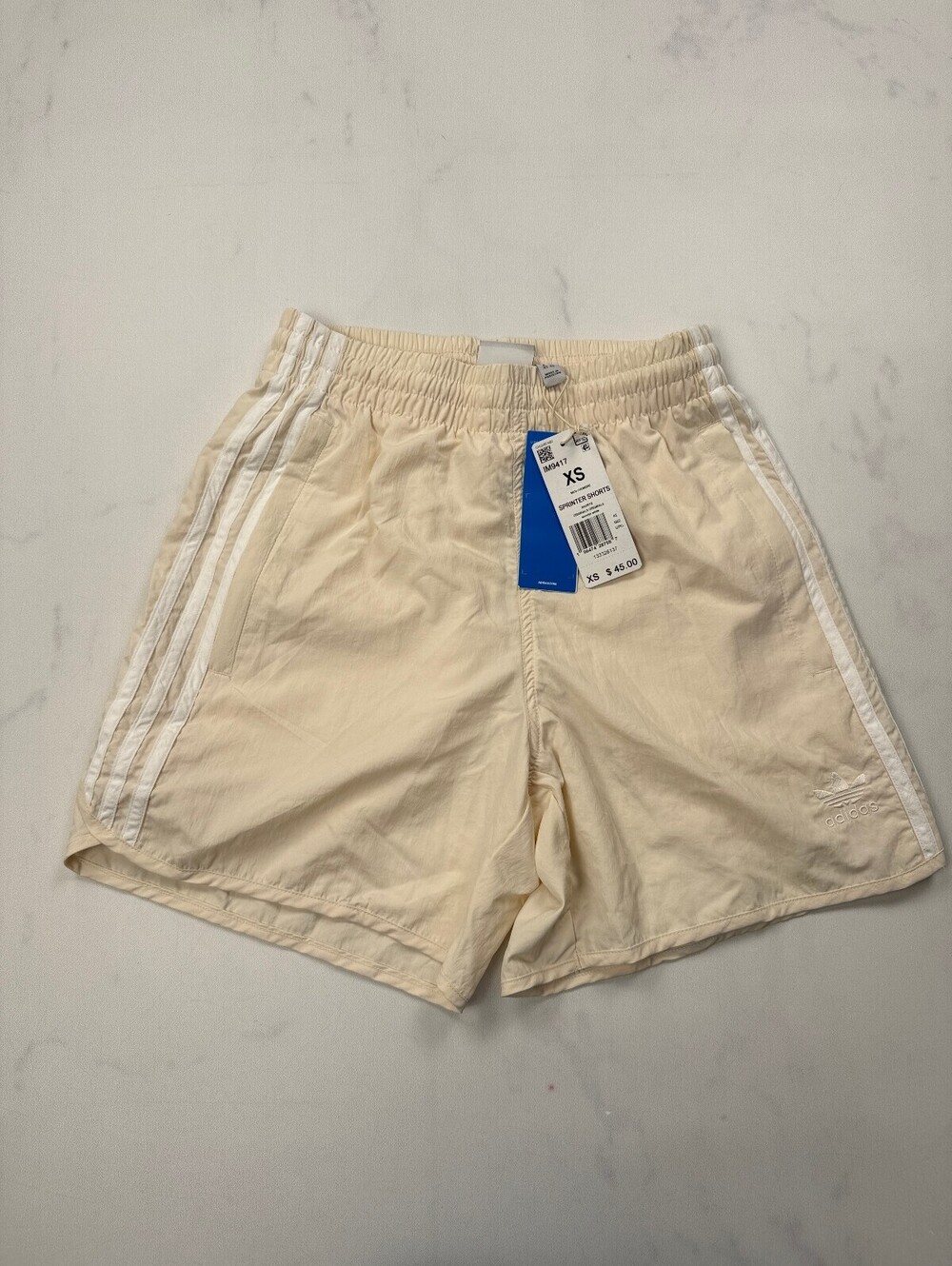 Adidas The Brand Shorts Cream Modern Sporty Woven Track  - Mens XS NWT